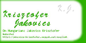 krisztofer jakovics business card